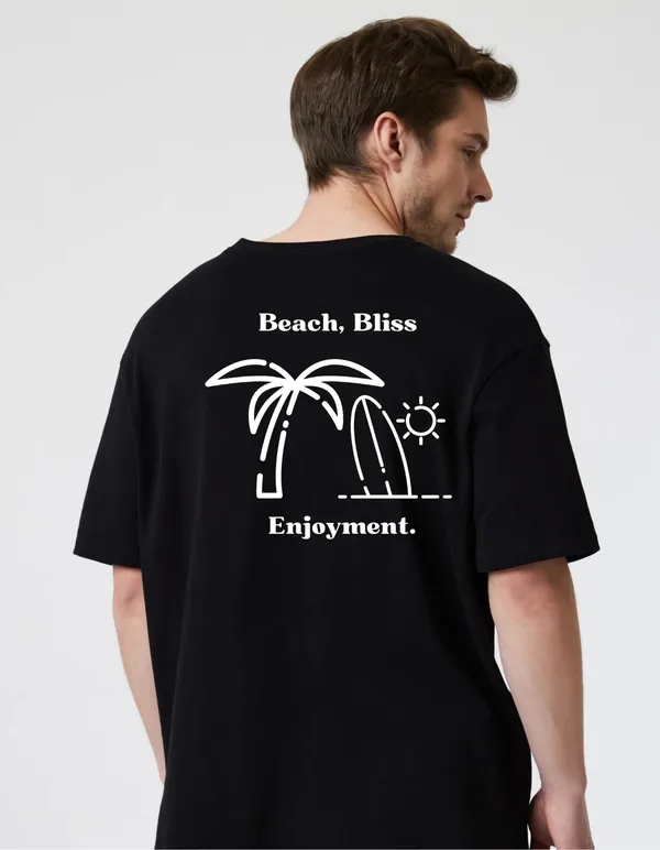 Black_Cotton_Blend_Trendy_Beach_Bliss_T-Shirt_Back_Print_For_Men