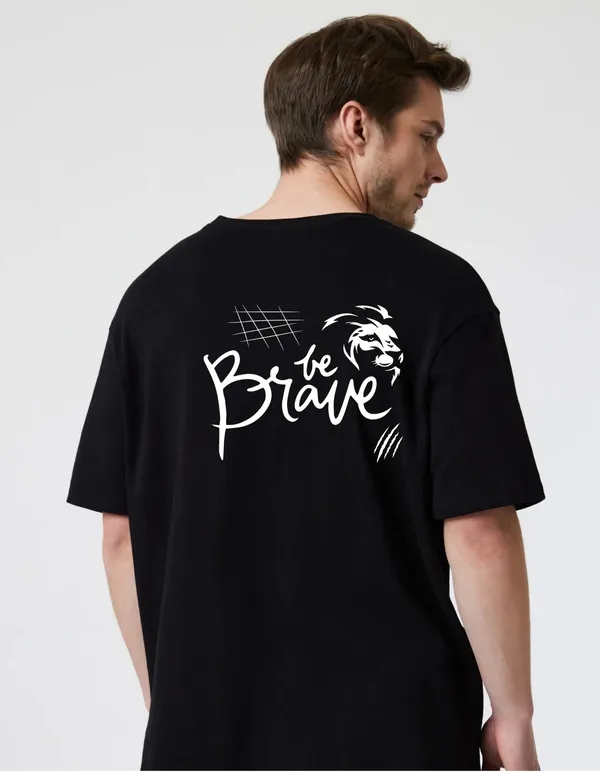 Black_Cotton_Blend_Trendy_Be_Brave_T-Shirt_Back_Print_For_Men