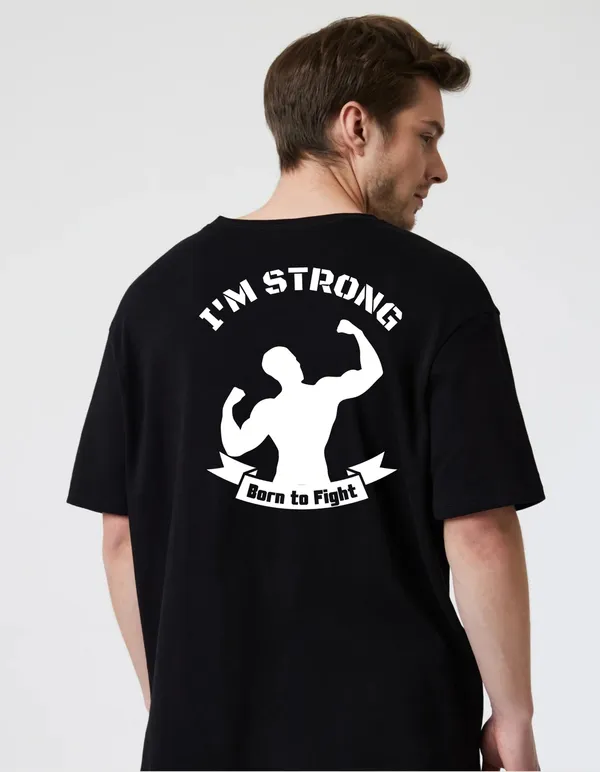 Black_Cotton_Blend_Trendy_I_Am_Strong_T-Shirt_Back_Print_For_Men