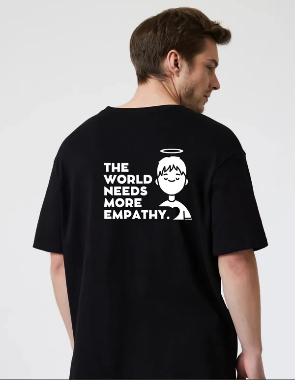 Black_Cotton_Blend_Trendy_More_Empathy_T-Shirt_Back_Print_For_Men