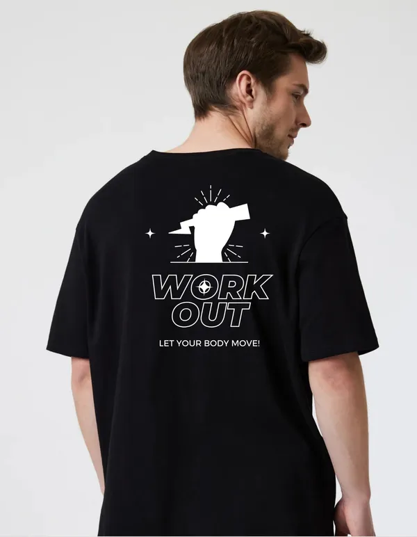Black_Cotton_Blend_Trendy_Work_Out_T-Shirt_Back_Print_For_Men