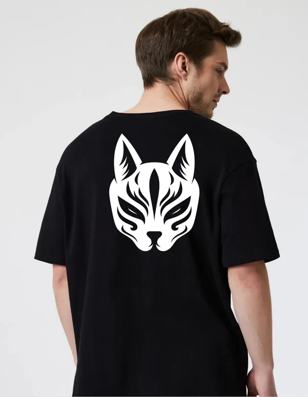 Black_Cotton_Blend_Trendy_Catt_Face_T-Shirt_Back_Print_For_Men
