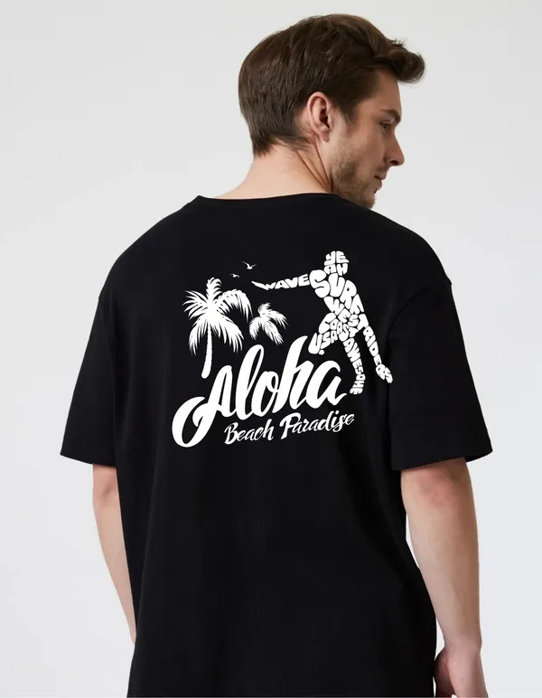 Black_Cotton_Blend_Trendy_Aloha_Beach_T-Shirt_Back_Print_For_Men