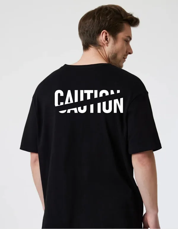 Black_Cotton_Blend_Trendy_Caution_T-Shirt_Back_Print_For_Men