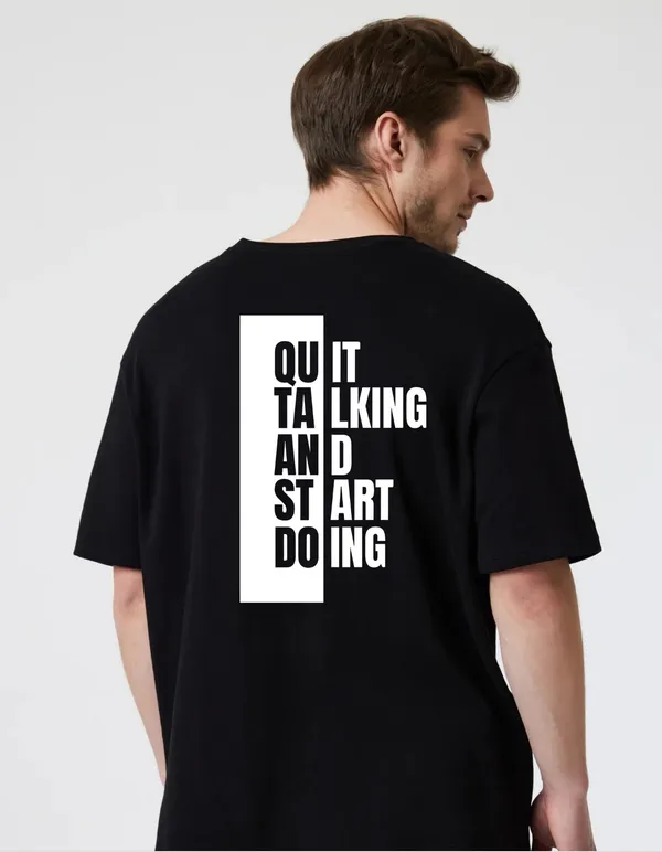 Black_Cotton_Blend_Trendy_Quit_Talking_T-Shirt_Back_Print_For_Men