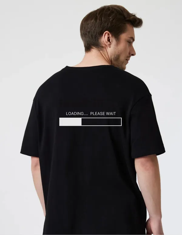 Black_Cotton_Blend_Trendy_Happiness_T-Shirt_Back_Print_For_Men