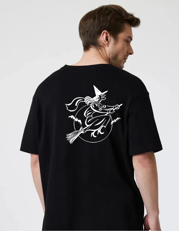 Black_Cotton_Blend_Trendy_Witch_T-Shirt_Back_Print_For_Men