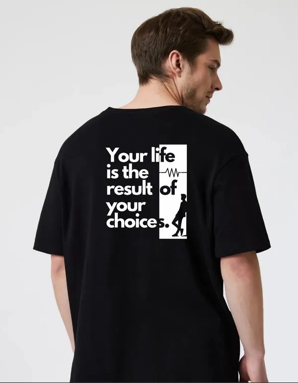 Black_Cotton_Blend_Trendy_Youur_Life_T-Shirt_Back_Print_For_Men