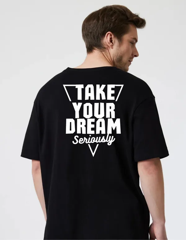 Black_Cotton_Blend_Trendy_Take_Youur_Dream_T-Shirt_Back_Print_For_Men