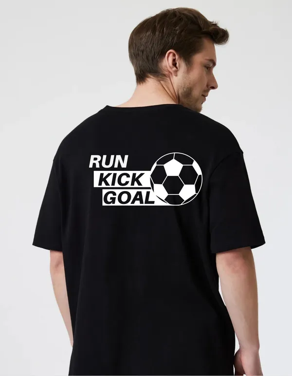 Black_Cotton_Blend_Trendy_Run_Kick_T-Shirt_Back_Print_For_Men