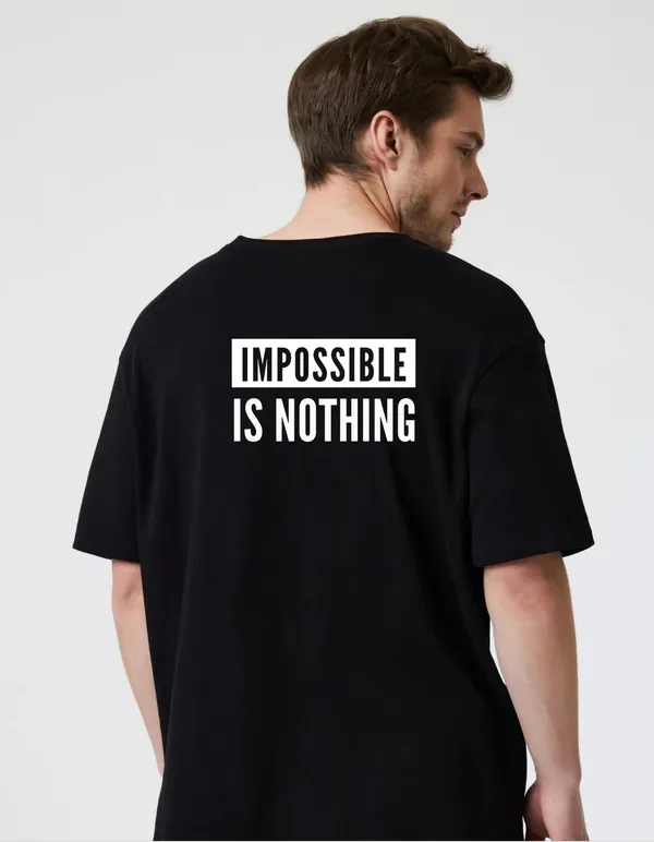 Black_Cotton_Blend_Trendy_Impossible_Is_Noting_T-Shirt_Back_Print_For_Men