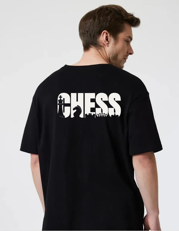 Black_Cotton_Blend_Trendy_Chess_T-Shirt_Back_Print_For_Men