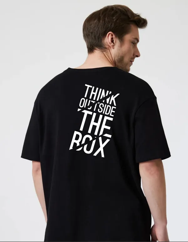 Black_Cotton_Blend_Trendy_Think_Out_Of_Box_T-Shirt_Back_Print_For_Men