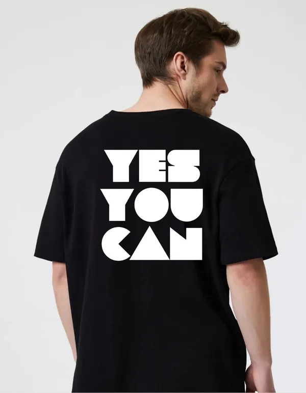 Black_Cotton_Blend_Trendy_Yes_Youu_Can_T-Shirt_Back_Print_For_Men