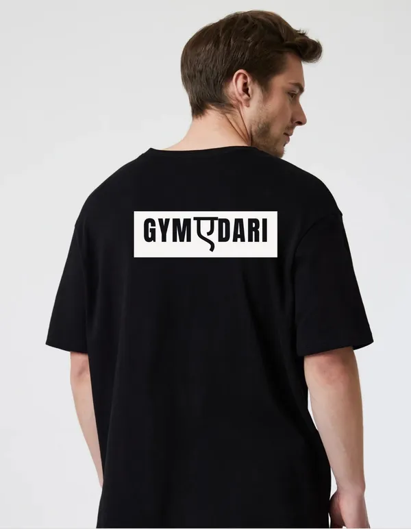 Black_Cotton_Blend_Trendy_Gymedari_T-Shirt_Back_Print_For_Men