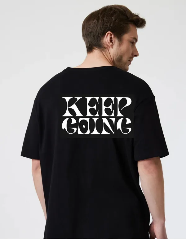 Black_Cotton_Blend_Trendy_Keep_Going_T-Shirt_Back_Print_For_Men