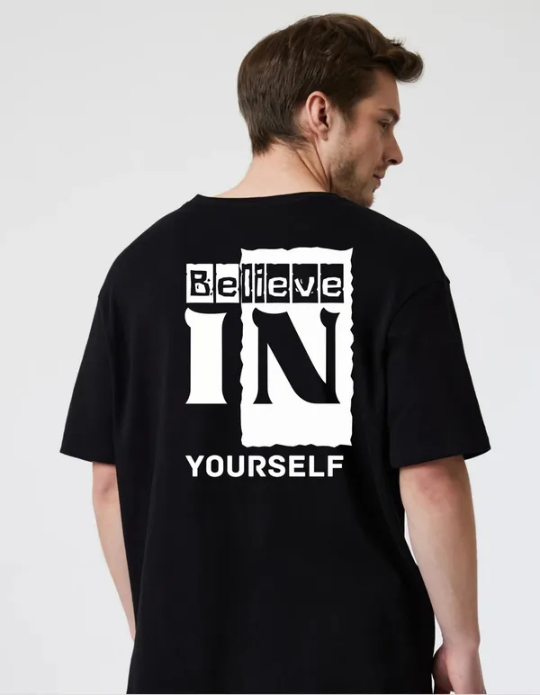 Black_Cotton_Blend_Trendy_Believe_In_Youuself_T-Shirt_Back_Print_For_Men