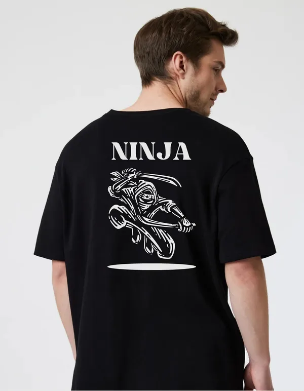 Black_Cotton_Blend_Trendy_Ninja_T-Shirt_Back_Print_For_Men