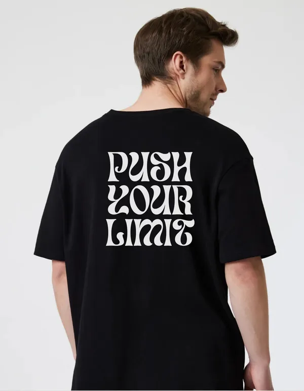 Black_Cotton_Blend_Trendy_Push_Youur_Limit_T-Shirt_Back_Print_For_Men