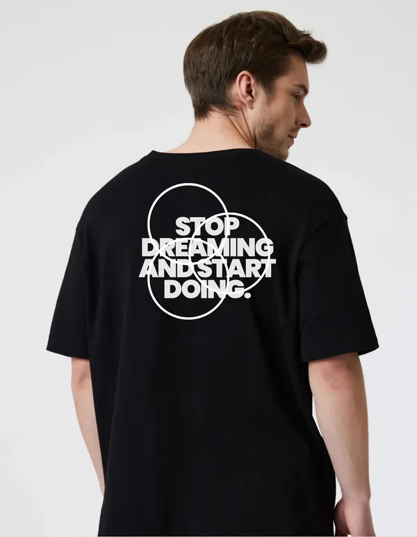 Black_Cotton_Blend_Trendy_Stop_Dreaming_T-Shirt_Back_Print_For_Men