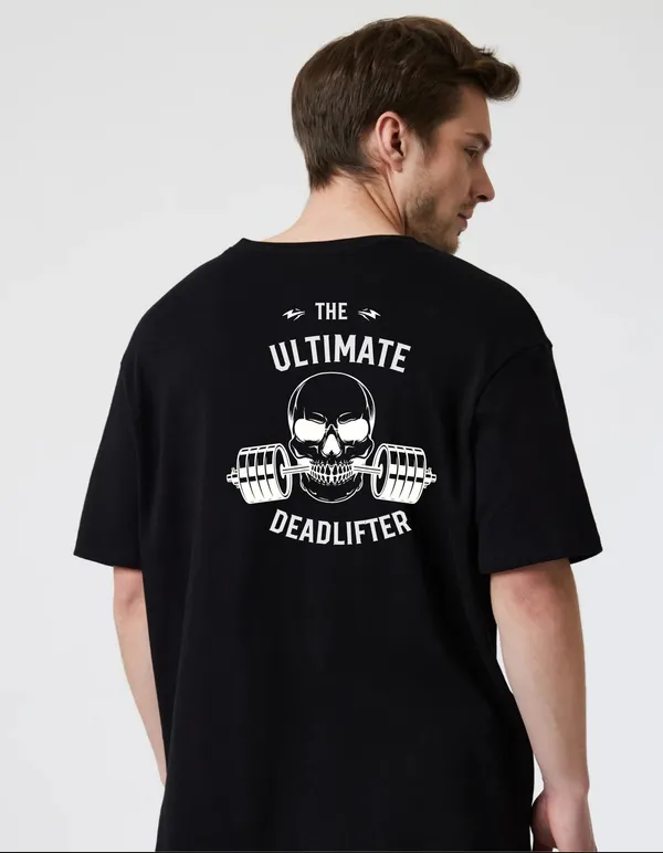 Black_Cotton_Blend_Trendy_The_Ultimate_Deadlifter_T-Shirt_Back_Print_For_Men