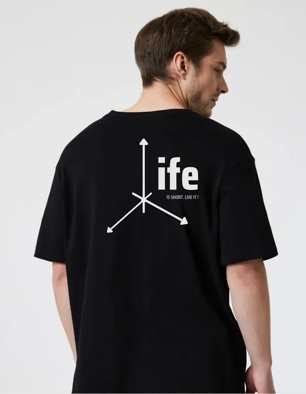 Black_Cotton_Blend_Trendy_Life_Is_Short_T-Shirt_Back_Print_For_Men