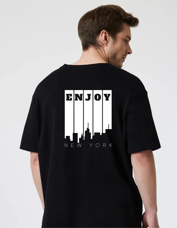 Black_Cotton_Blend_Trendy_Enjoy_Newyork_T-Shirt_Back_Print_For_Men