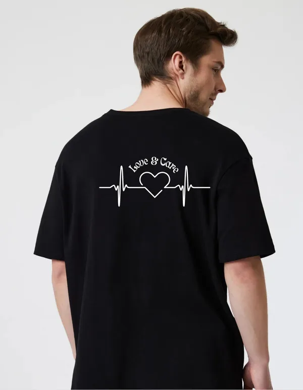 Black_Cotton_Blend_Trendy_Love_And_Care_T-Shirt_Back_Print_For_Men