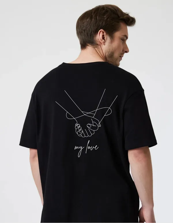 Black_Cotton_Blend_Trendy_My_Love_T-Shirt_Back_Print_For_Men