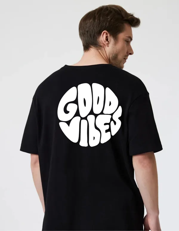 Black_Cotton_Blend_Trendy_Good_Vibes_T-Shirt_Back_Print_For_Men