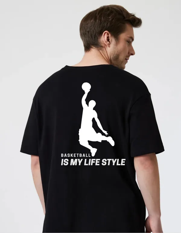 Black_Cotton_Blend_Trendy_Basketball_T-Shirt_Back_Print_For_Men