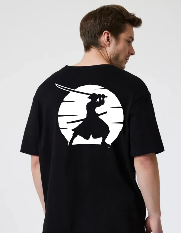 Black_Cotton_Blend_Trendy_Ninja_T-Shirt_Back_Print_For_Men