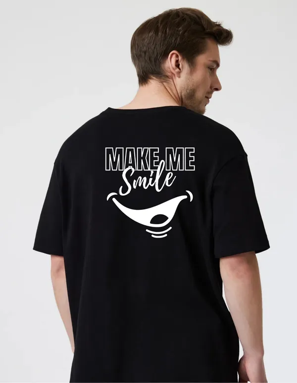 Black_Cotton_Blend_Trendy_Make_Me_Smille_T-Shirt_Back_Print_For_Men