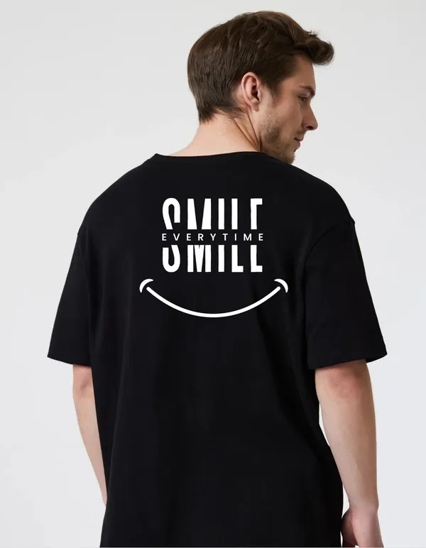Black_Cotton_Blend_Trendy_Smille_Everytime_T-Shirt_Back_Print_For_Men
