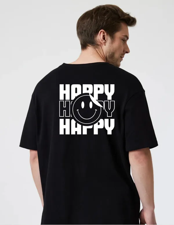 Black_Cotton_Blend_Trendy_Happy_T-Shirt_Back_Print_For_Men