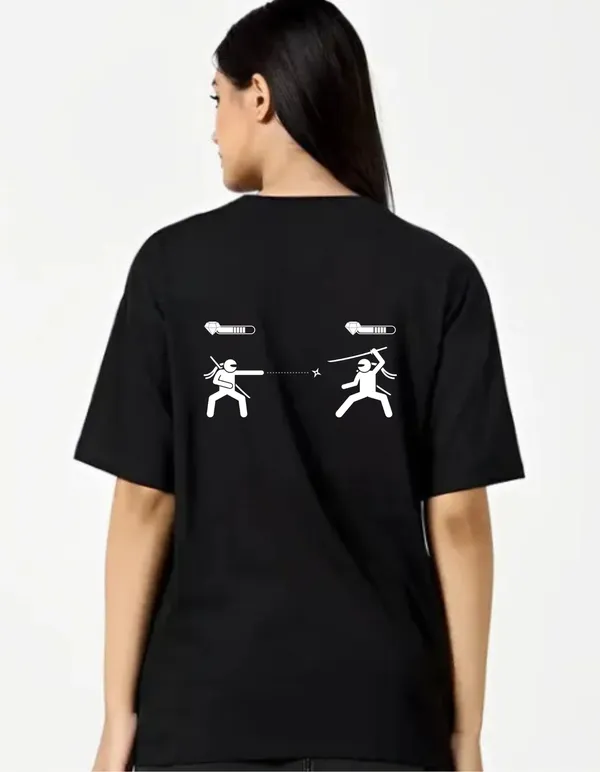 Black_Cotton_Blend_Trendy_Ninja_T-Shirt_Back_Print_For_Women