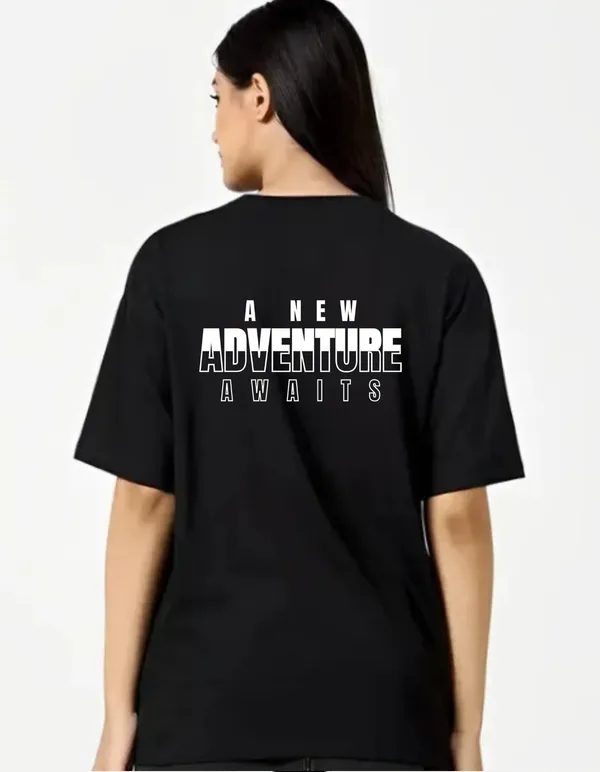 Black_Cotton_Blend_Trendy_New_Adventure_T-Shirt_Back_Print_For_Women