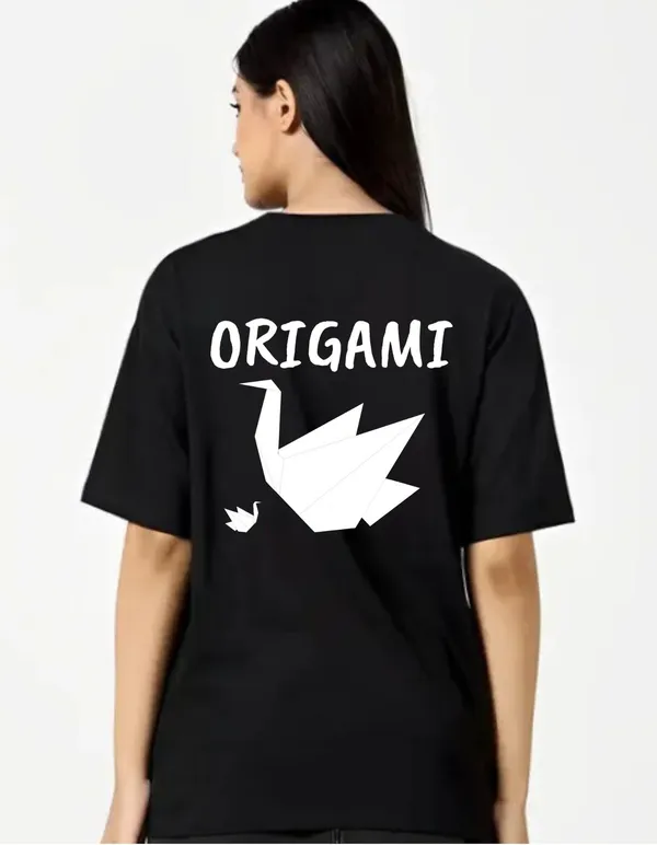 Black_Cotton_Blend_Trendy_Origami_T-Shirt_Back_Print_For_Women