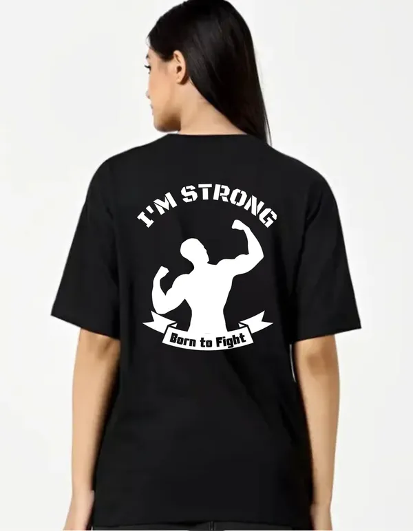Black_Cotton_Blend_Trendy_I_Am_Strong_T-Shirt_Back_Print_For_Women