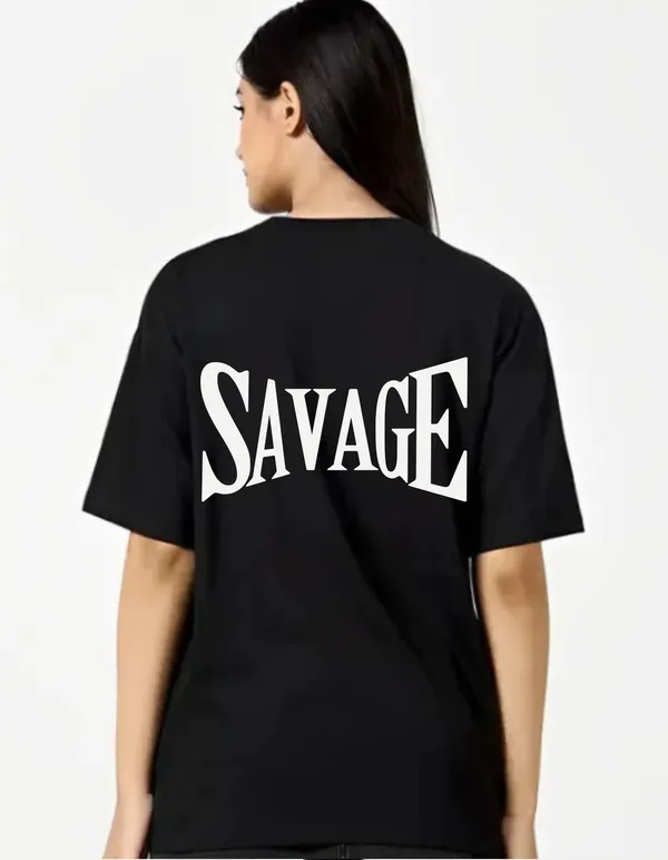 Black_Cotton_Blend_Trendy_Savage_T-Shirt_Back_Print_For_Women