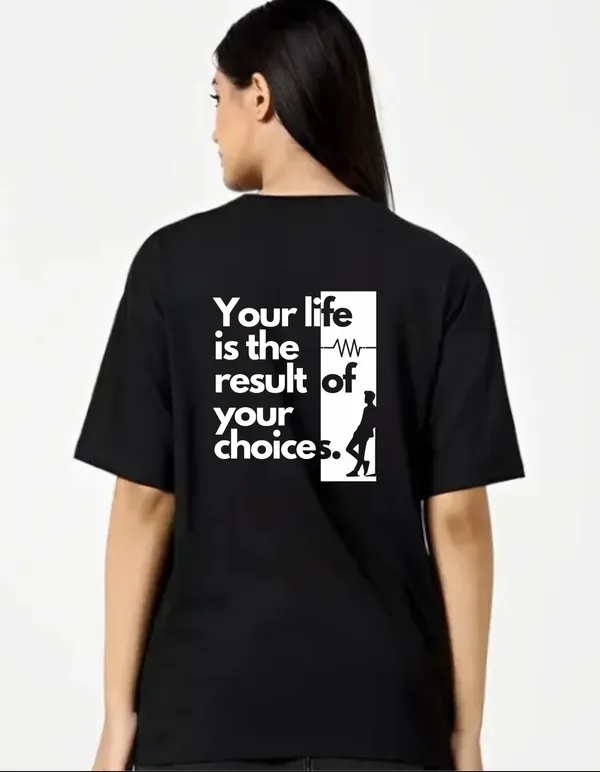 Black_Cotton_Blend_Trendy_Youur_Life_T-Shirt_Back_Print_For_Women