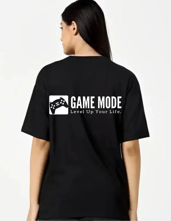 Black_Cotton_Blend_Trendy_Game_Mode_T-Shirt_Back_Print_For_Women