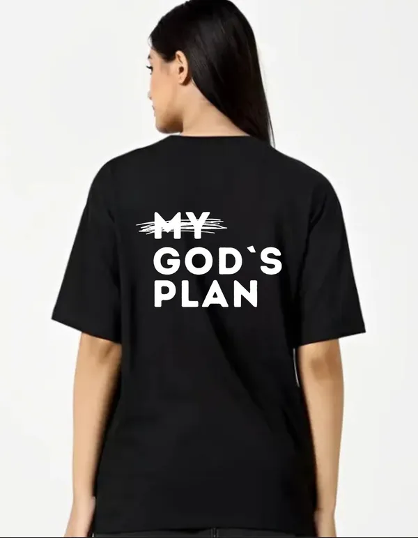 Black_Cotton_Blend_Trendy_My_God'S_Plan_T-Shirt_Back_Print_For_Women