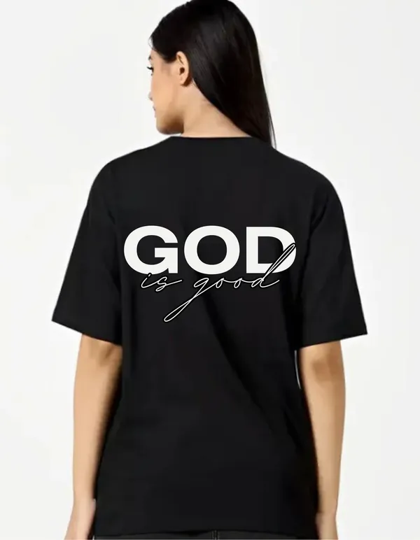 Black_Cotton_Blend_Trendy_God_Is_Good_T-Shirt_Back_Print_For_Women