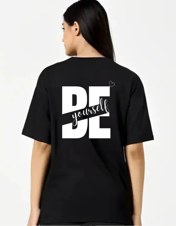 Black_Cotton_Blend_Trendy_Be_Youurself_T-Shirt_Back_Print_For_Women