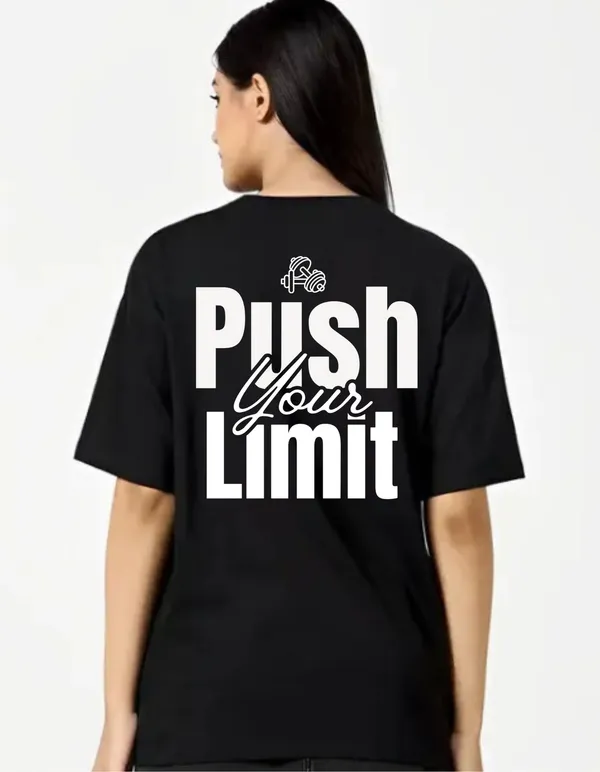 Black_Cotton_Blend_Trendy_Push_Youur_Limit_T-Shirt_Back_Print_For_Women