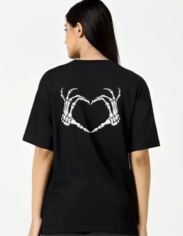 Black_Cotton_Blend_Trendy_Hand_Heart_T-Shirt_Back_Print_For_Women