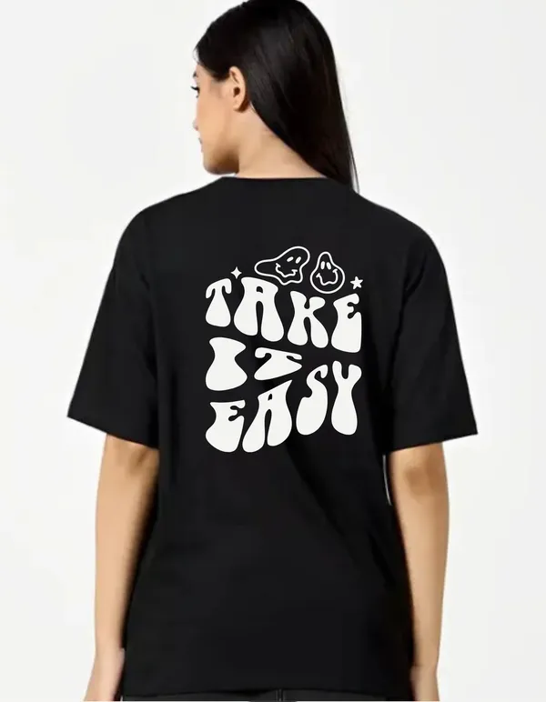 Black_Cotton_Blend_Trendy_Take_It_Easy_T-Shirt_Back_Print_For_Women