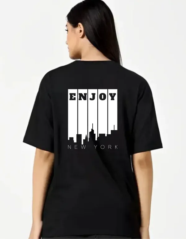 Black_Cotton_Blend_Trendy_Enjoy_Newyork_T-Shirt_Back_Print_For_Women