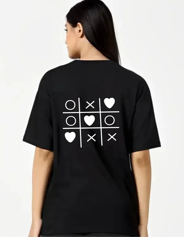 Black_Cotton_Blend_Trendy_Tictactoe_T-Shirt_Back_Print_For_Women